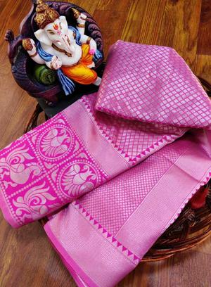 pink color banarasi silk saree for - 17835275 - Standard Image - 5