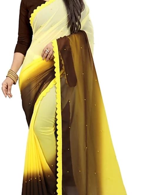 yellow cotton saree - 17835436 - Standard Image - 1