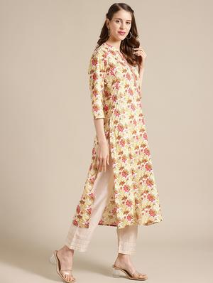 floral straight kurta - 17835622 - Standard Image - 2