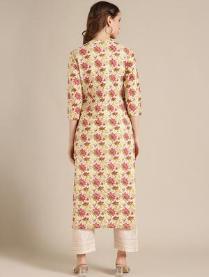 floral straight kurta - 17835622 - Standard Image - 3