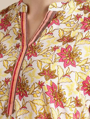 floral straight kurta - 17835622 - Standard Image - 4