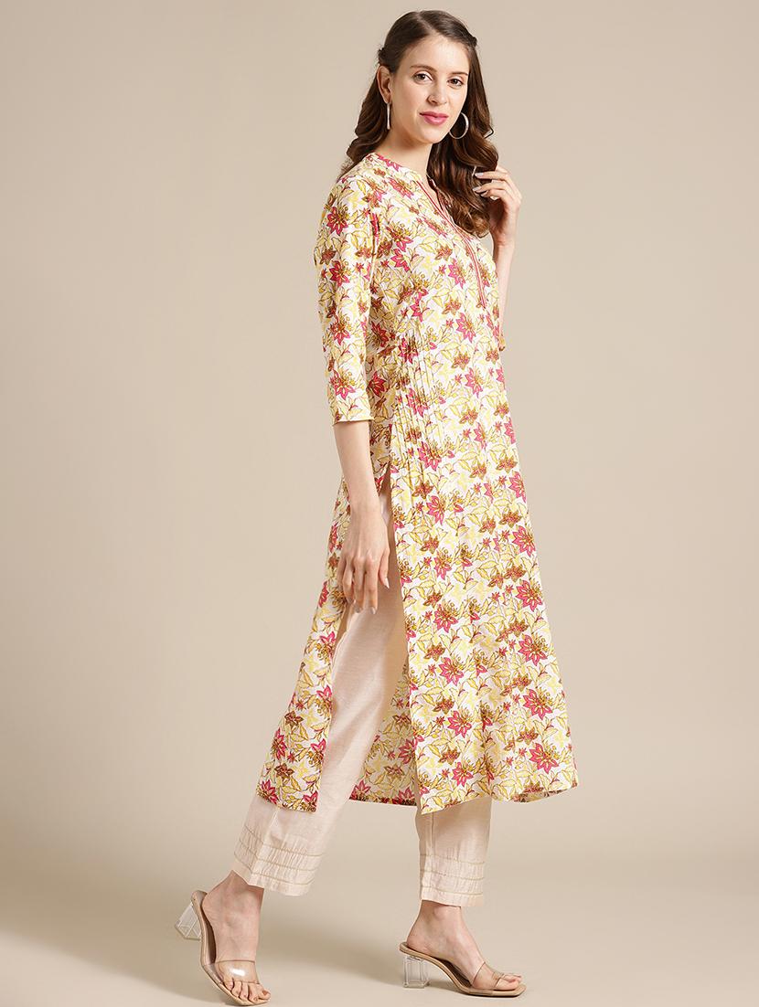 floral straight kurta - 17835622 - Zoom Image - 2
