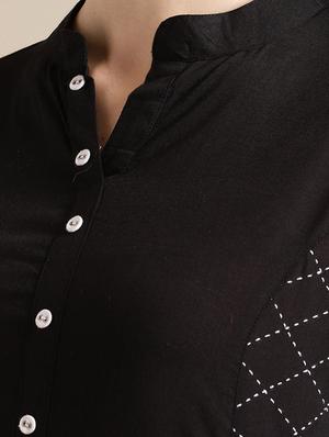 solid straight kurta - 17835625 - Standard Image - 4