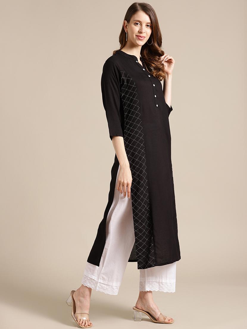 solid straight kurta - 17835625 - Zoom Image - 2