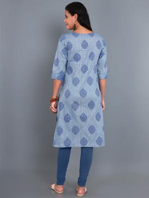 printed straight kurta - 17835985 - Standard Image - 3