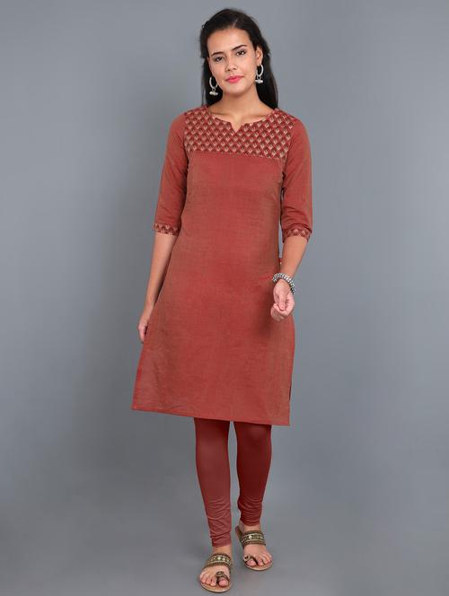 solid straight kurta - 17835990 - Standard Image - 1