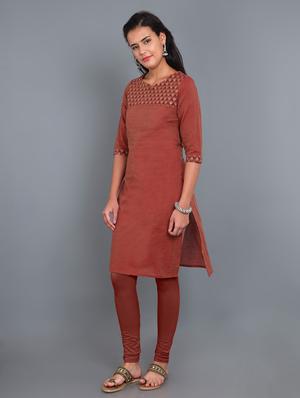 solid straight kurta - 17835990 - Standard Image - 2