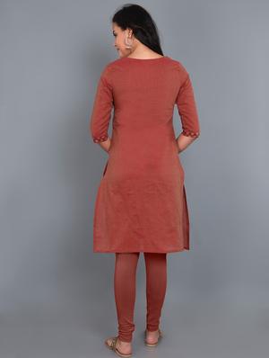solid straight kurta - 17835990 - Standard Image - 3