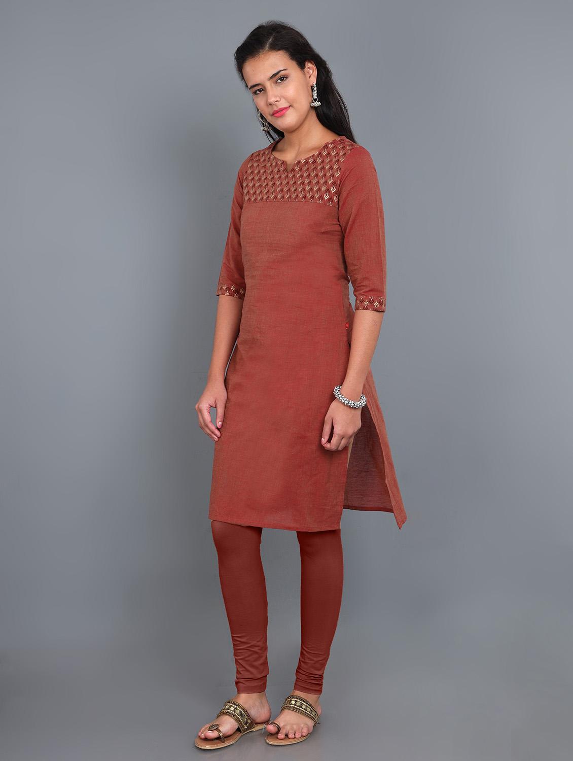 solid straight kurta - 17835990 - Zoom Image - 2