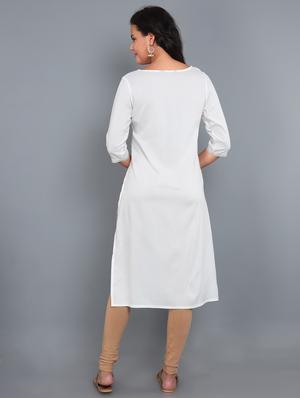 solid straight kurta - 17835997 - Standard Image - 3