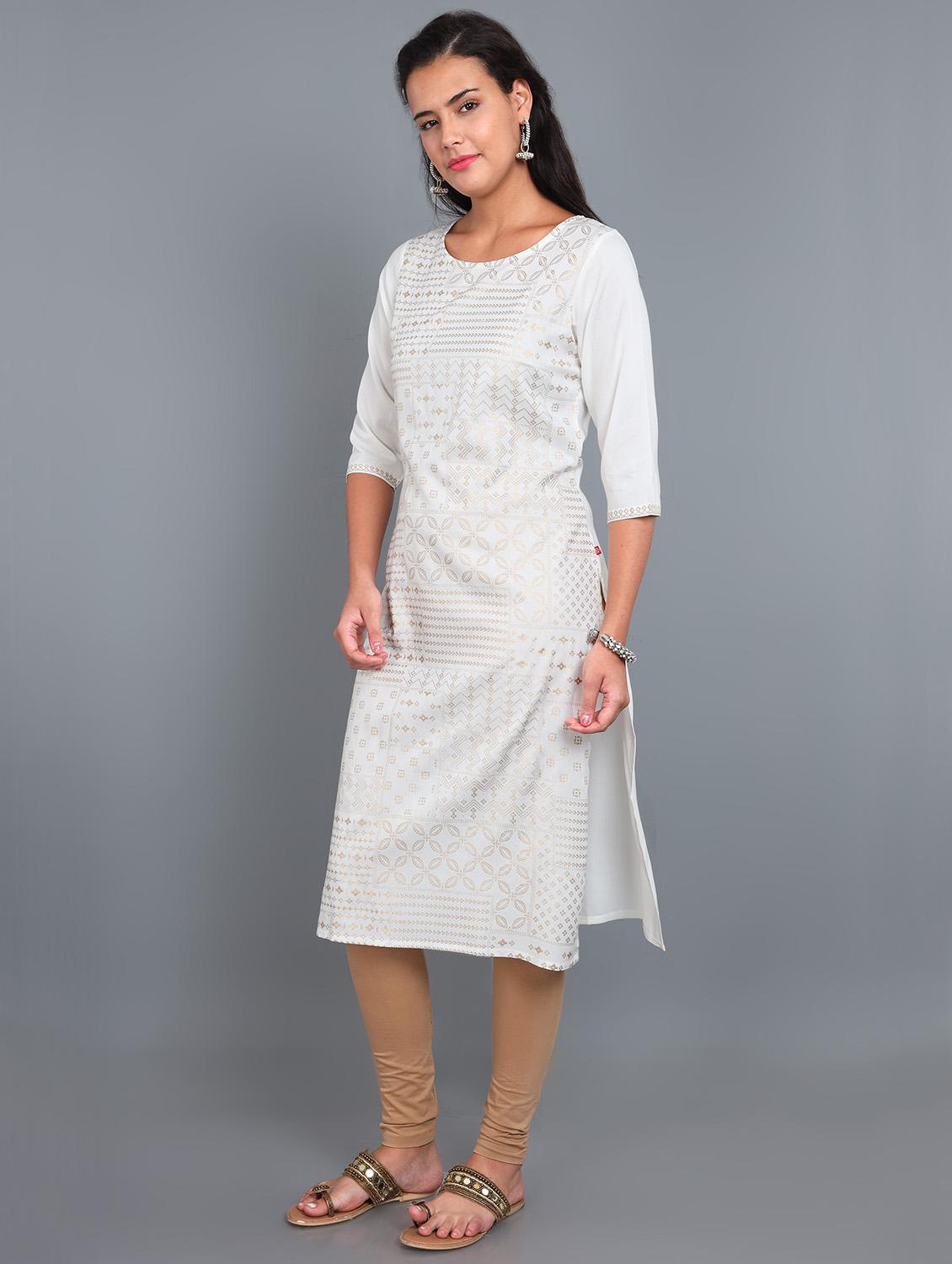 solid straight kurta - 17835997 - Zoom Image - 2