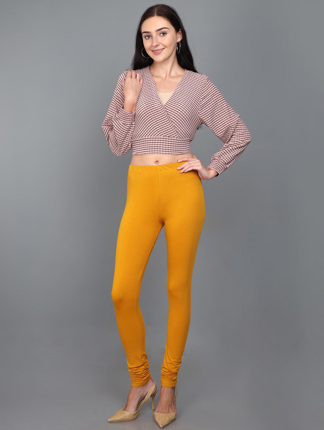 yellow lycra churidars - 17836016 - Zoom Image - 4
