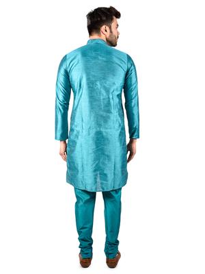 sea green solid kurta pajama set - 17836030 - Standard Image - 5