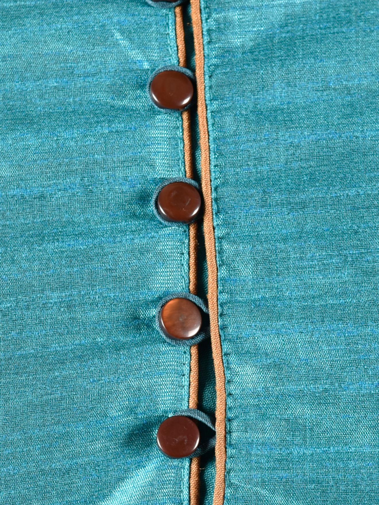 sea green solid kurta pajama set - 17836030 - Zoom Image - 2