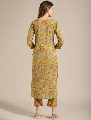 olive cotton suit set - 17836080 - Standard Image - 3