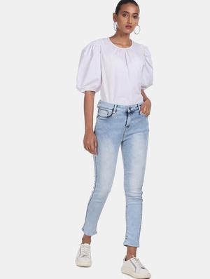 high rise stone washed jeans - 17836107 - Standard Image - 4
