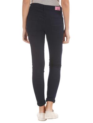mid rise solid denim jeans - 17836131 - Standard Image - 3