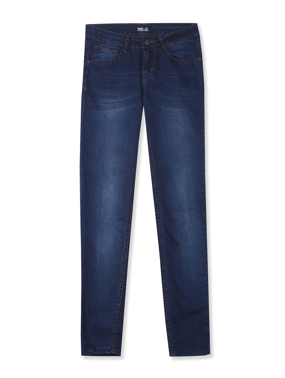 mid rise stone washed denim jeans - 17836133 - Zoom Image - 1
