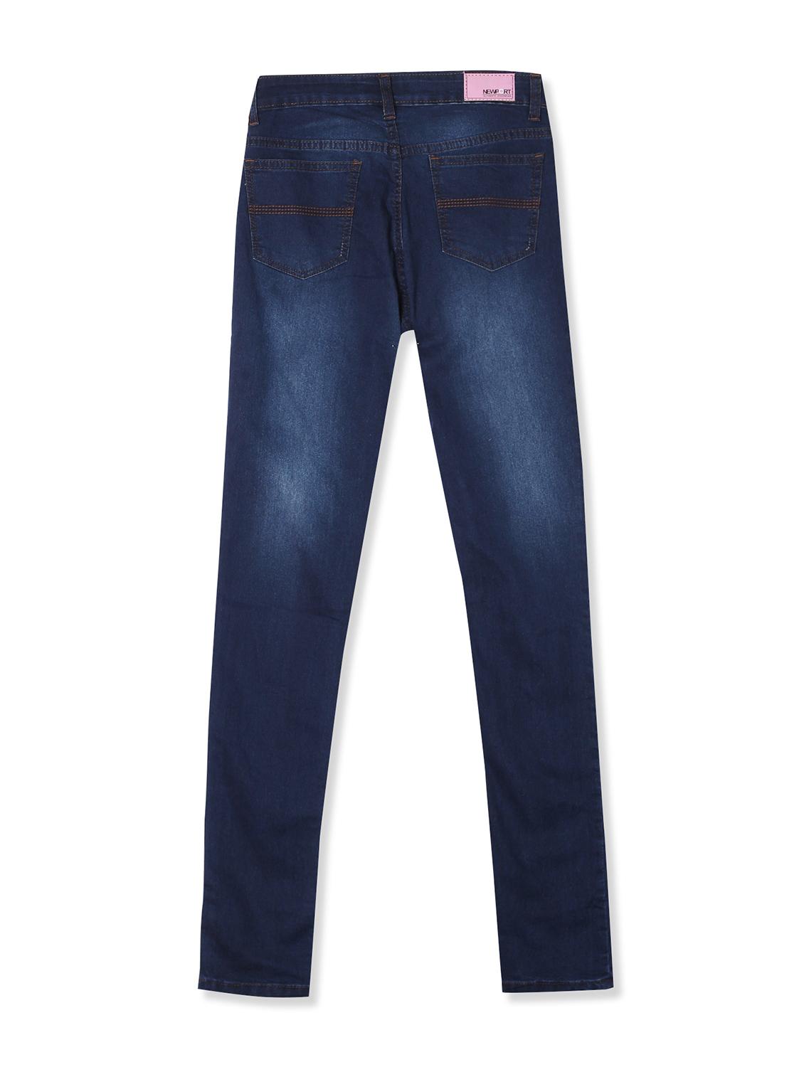 mid rise stone washed denim jeans - 17836133 - Zoom Image - 2