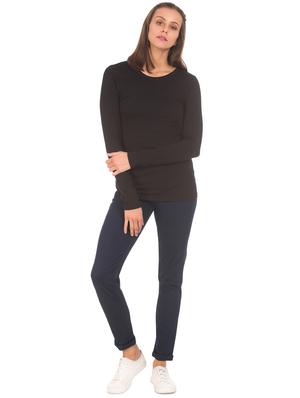 mid rise solid denim jeans - 17836162 - Standard Image - 4