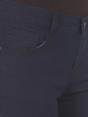 mid rise solid denim jeans - 17836162 - Standard Image - 5
