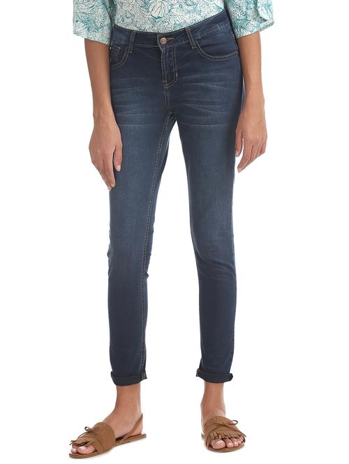mid rise stone washed denim jeans - 17836186 - Standard Image - 1