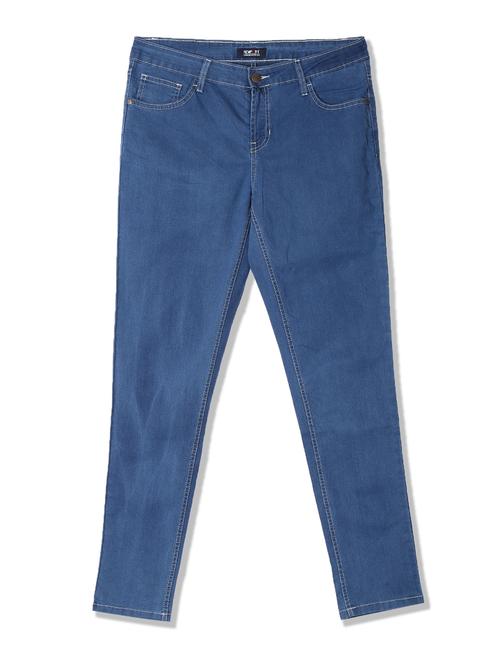 mid rise stone washed denim jeans - 17836206 - Standard Image - 1