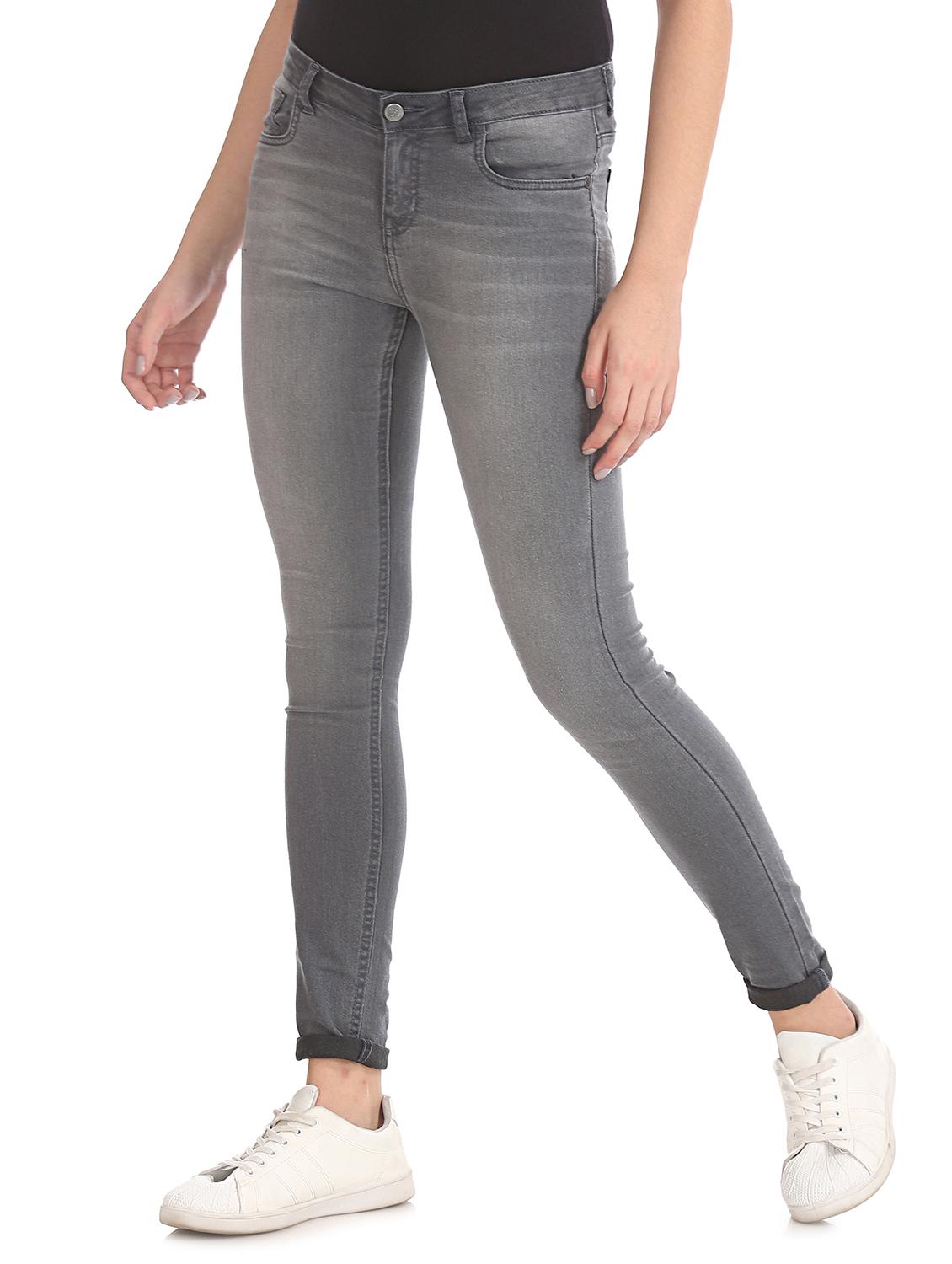 mid rise stone washed denim jeans - 17836241 - Zoom Image - 2