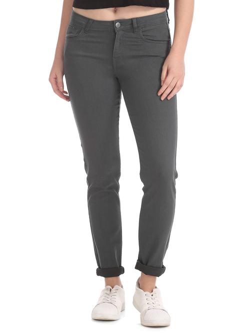 mid rise stone washed denim jeans - 17836243 - Standard Image - 1