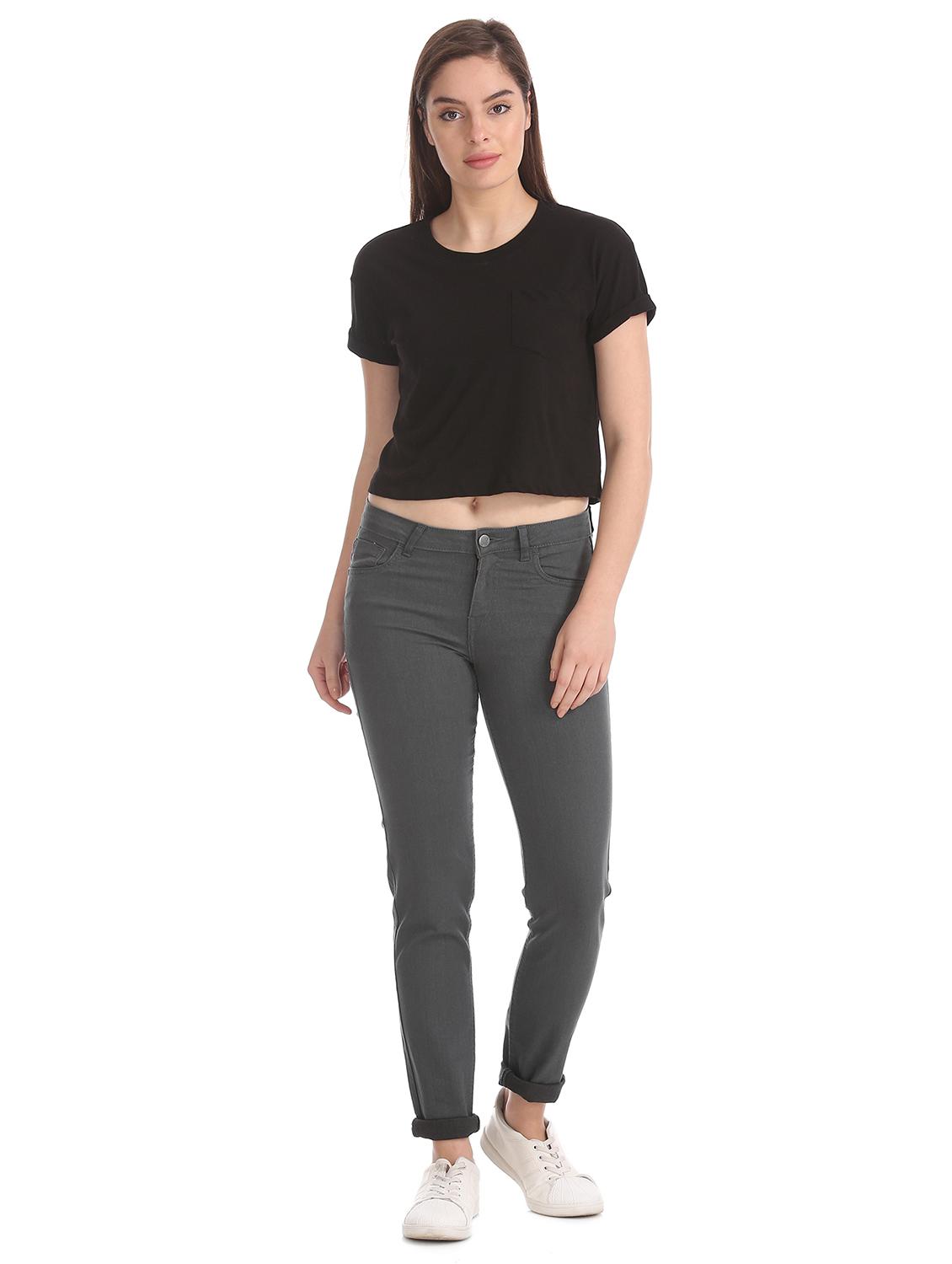 mid rise stone washed denim jeans - 17836243 - Zoom Image - 4