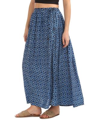 blue rayon aline skirt - 17836309 - Standard Image - 2