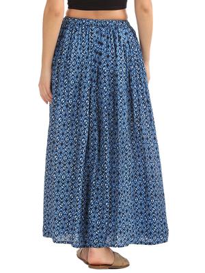blue rayon aline skirt - 17836309 - Standard Image - 3