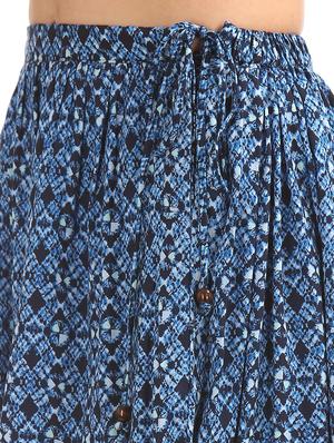 blue rayon aline skirt - 17836309 - Standard Image - 5