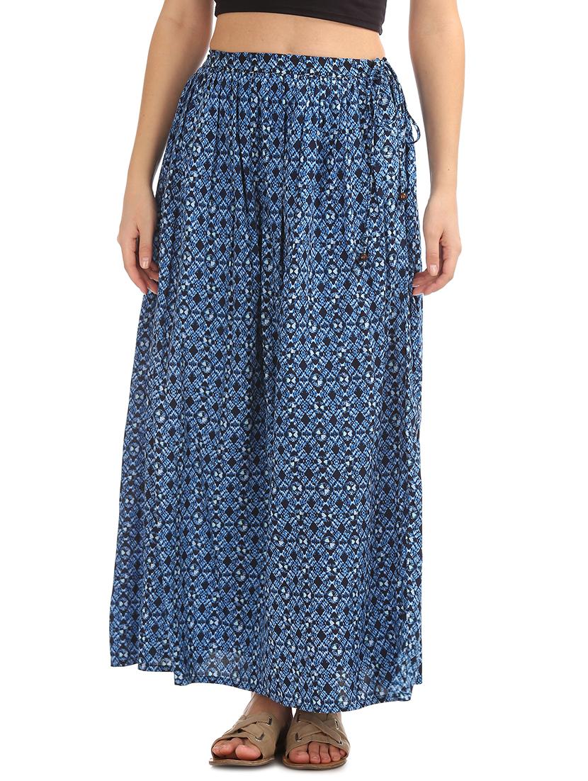 blue rayon aline skirt - 17836309 - Zoom Image - 1