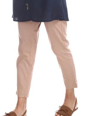 beige cotton straight tapered pant - 17836377 - Standard Image - 2
