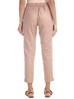 beige cotton straight tapered pant - 17836377 - Standard Image - 3