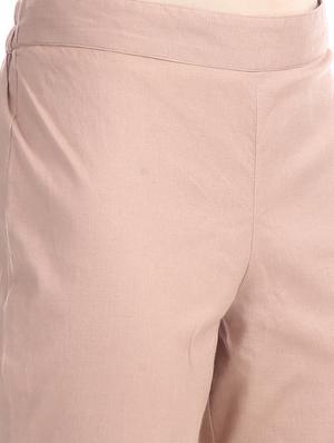 beige cotton straight tapered pant - 17836377 - Standard Image - 5