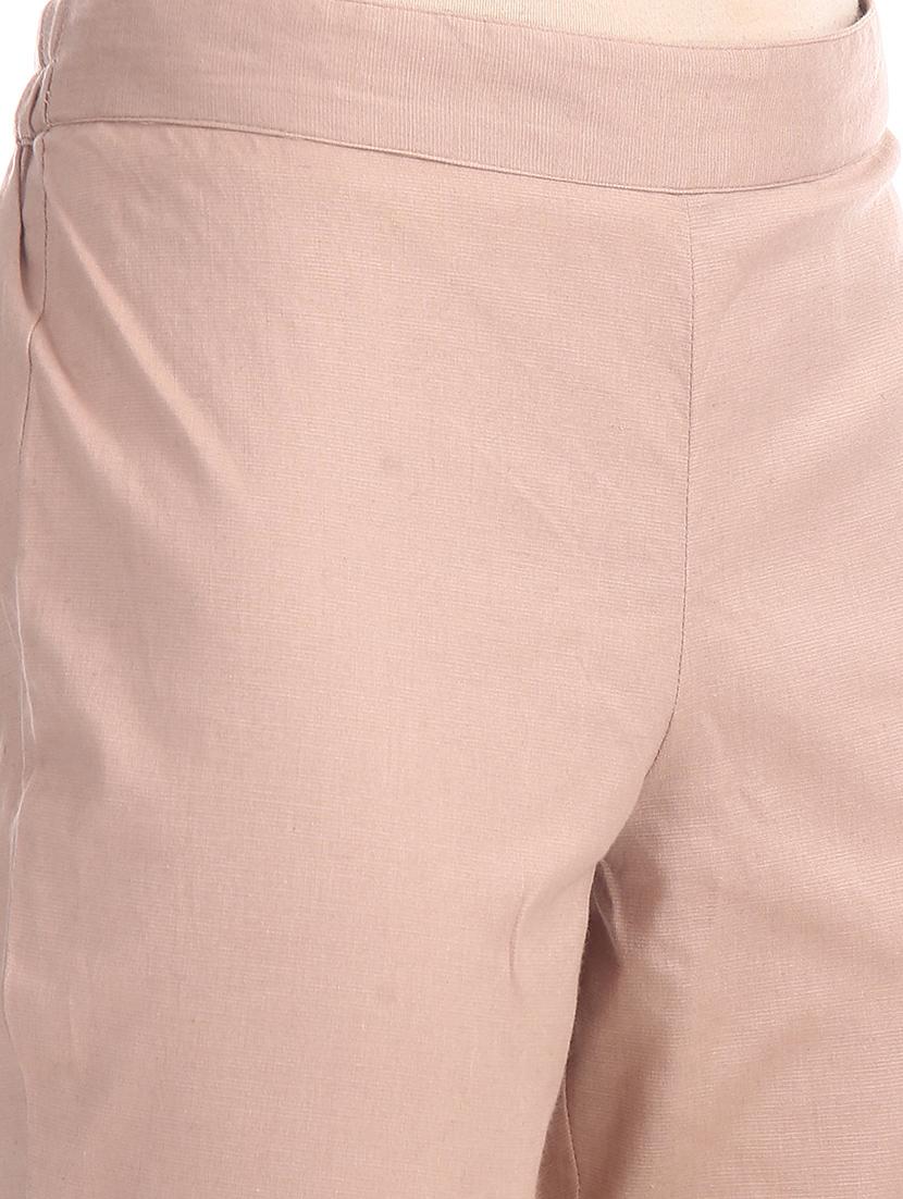 beige cotton straight tapered pant - 17836377 - Zoom Image - 5