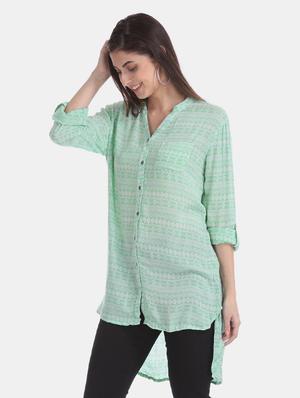 mandarin neck printed tunic - 17836494 - Standard Image - 2