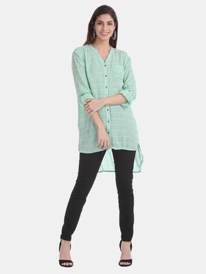 mandarin neck printed tunic - 17836494 - Standard Image - 4