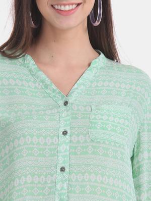 mandarin neck printed tunic - 17836494 - Standard Image - 5
