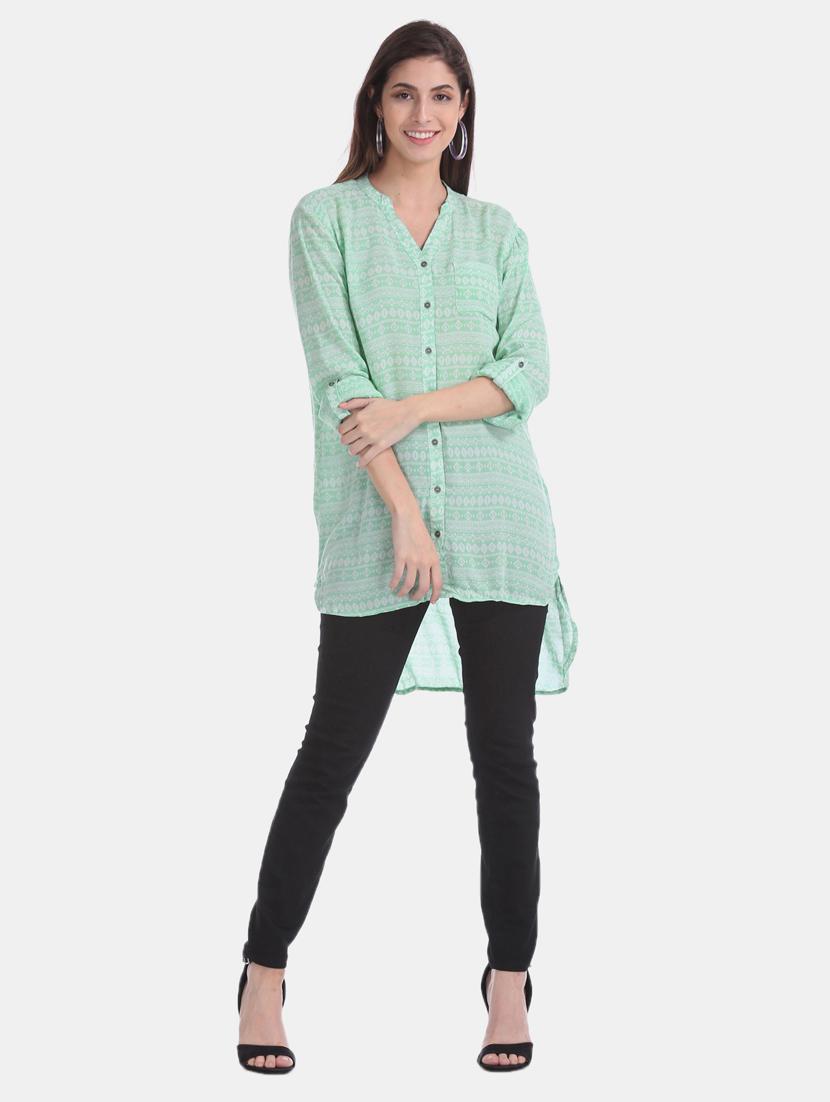 mandarin neck printed tunic - 17836494 - Zoom Image - 4