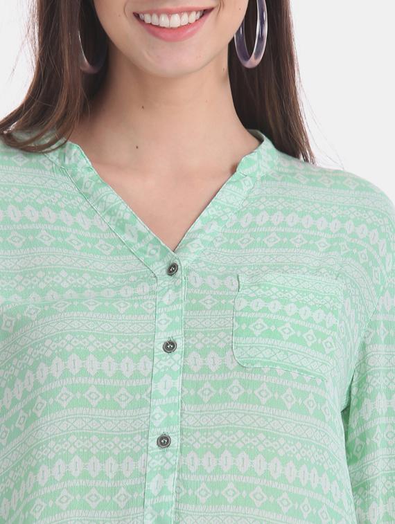 mandarin neck printed tunic - 17836494 - Zoom Image - 5