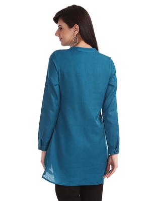 mandarin neck striped tunic - 17836503 - Standard Image - 2