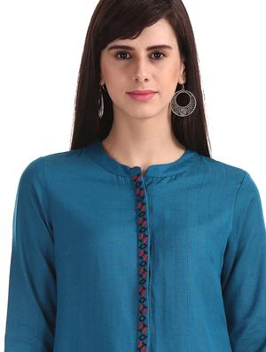 mandarin neck striped tunic - 17836503 - Standard Image - 5