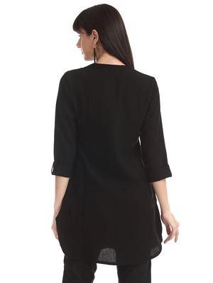 mandarin neck embroidered detail tunic - 17836505 - Standard Image - 3