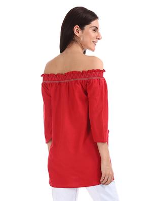 off shoulder solid tunic - 17836507 - Standard Image - 3