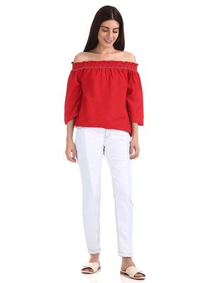 off shoulder solid tunic - 17836507 - Standard Image - 4