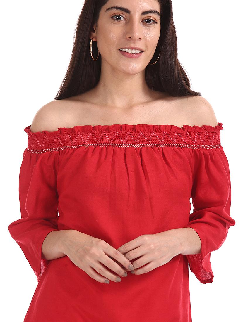 off shoulder solid tunic - 17836507 - Zoom Image - 5