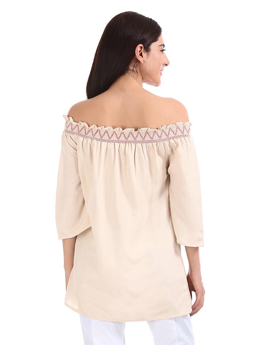 off shoulder solid tunic - 17836508 - Zoom Image - 3